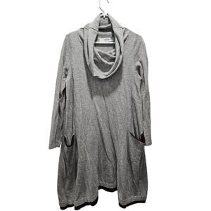 Sparrow Wool Blend Knit Tunic Dress Womens Medium Gray Cowl Neck Pockets
